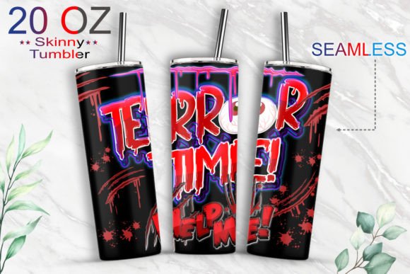 20 Oz Halloween Herror Time Tumbler: Graphics & Print Templates