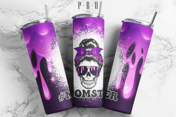 20oz Skinny Tumbler Halloween Momster Graphics