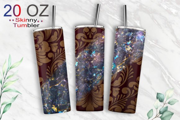 20oz Tumbler Tooled Leather Glitter Subl Graphics