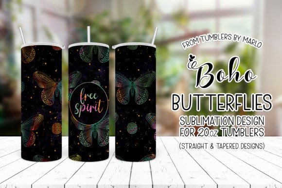 Boho Free Spirit 20oz Tumbler Wrap: Graphics & Print Templates