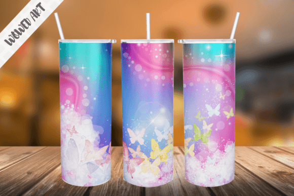Butterflies 20 Oz Skinny Tumbler Wrap: Graphics for Crafts & Branding