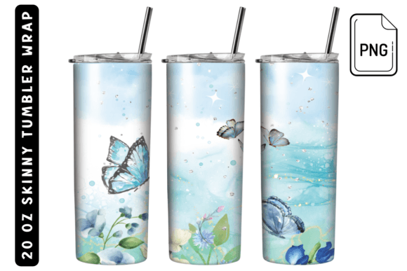 Butterfly Watercolor Sublimation Tumbler: Graphics for Crafts-Driven Branding