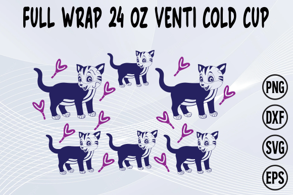 Cat Venti Cold Cup 24oz Graphics for Crafts