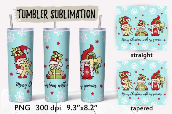Christmas Gnomes Tumbler Wrap N3: Graphics for Crafts & Seasonal Content