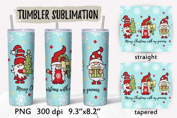 Christmas Gnomes Tumbler Wrap N4: Graphics for Crafts