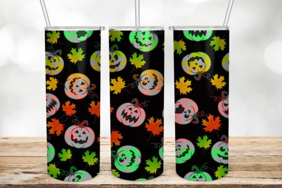 Colorful Pumpkin Halloween Tumbler Wrap: Graphics for Crafts & Seasonal Content
