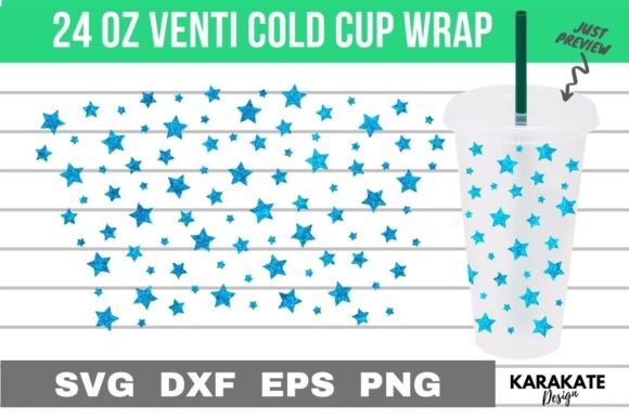 Cool Star Venti Cup Wrap: Graphics for Crafts & Content