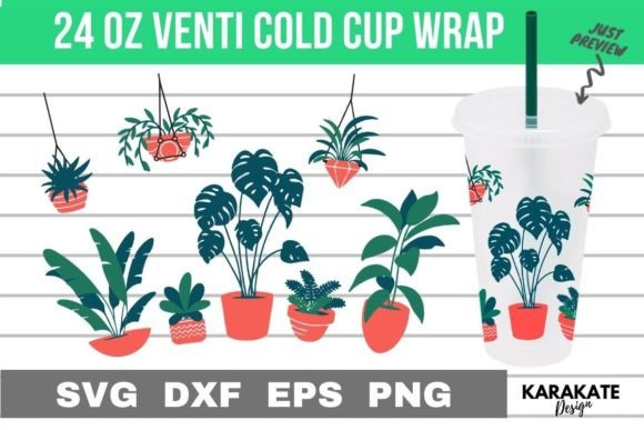 Crazy Plant, 24 Oz Venti Cup Wrap: Graphics for Crafts