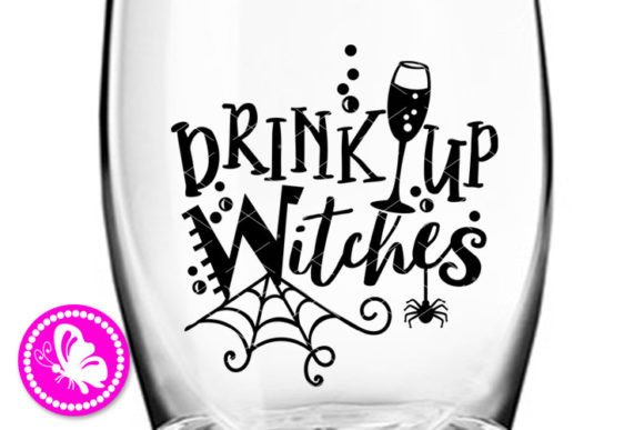 Drink Up Witches Cup Decor: Halloween Graphics for Crafts