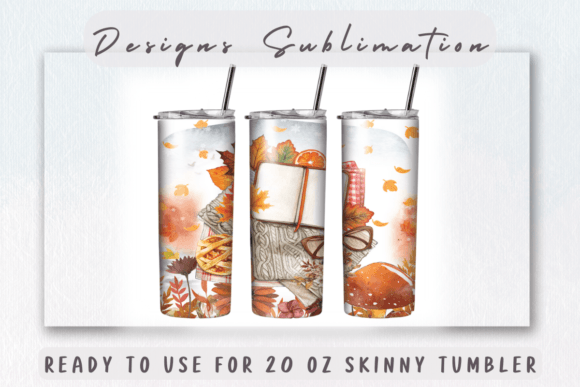 Fall 20 Oz Skinny Tumbler Sublimation Graphics & Print Templates