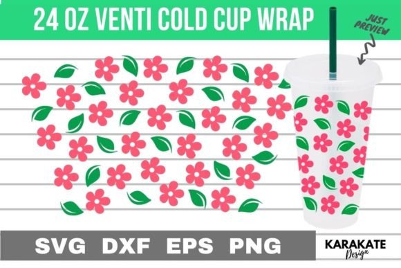 Fall Pink 24 oz Venti Cup Wrap: Graphics for Crafts
