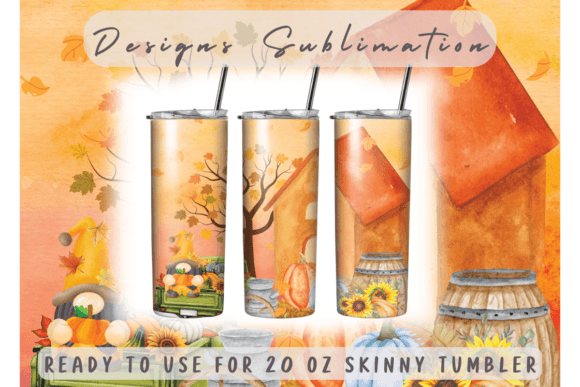 Fall Sublimation Tumbler Sublimation Graphics & Print Templates