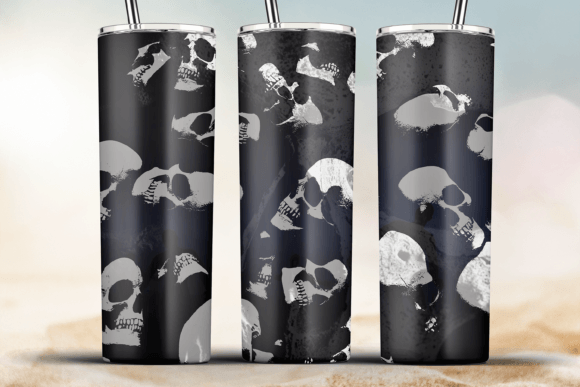 Grunge Skulls Halloween Tumbler Graphics for Crafts