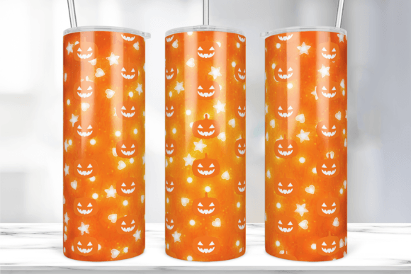 Halloween Cute Pumpkin Tumbler Wrap: Graphics & Print Templates