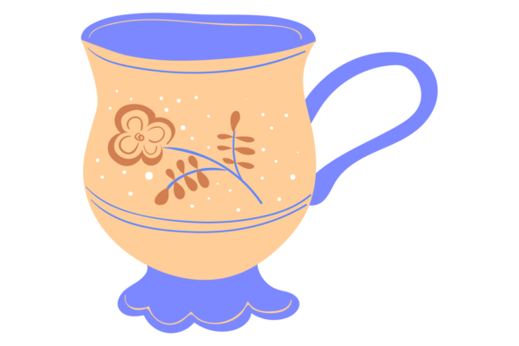 Hand Drawn Cup. Tea Drinking Cute Mug Graphics