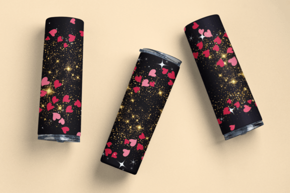 Hearts 20 Oz Skinny Tumbler Wrap Graphics for Crafts