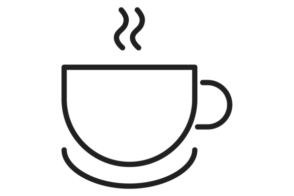 Hot Cup Icon: Coffee Mug Line Symbol Graphics