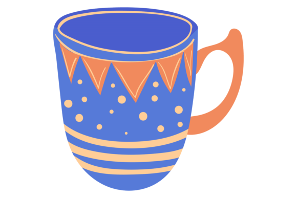 Hot Drink Mug: Cute Ceramic Cup Icon Graphics