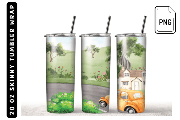 Landscapes Sublimation Tumbler Wrap: Graphics for Crafts