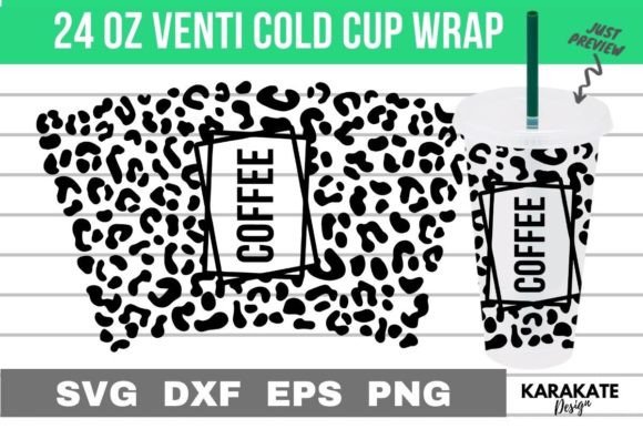 Leopard Coffee Cup Wrap: Graphics for Crafts Brands