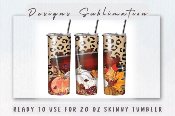 Leopard Fall Pumpkin Flowers Tumbler Graphics
