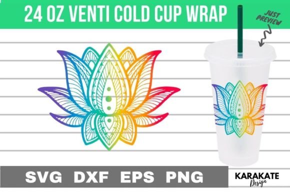 Meditation Lotus Venti Cup Wrap: Graphics for Crafts