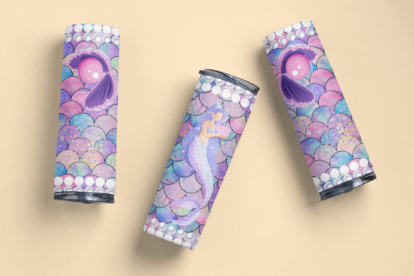 Mermaid 20 Oz Skinny Tumbler Wrap Graphics for Crafts