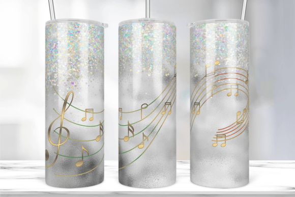 Music Notes Skinny Tumbler Wrap: Graphics & Print Templates