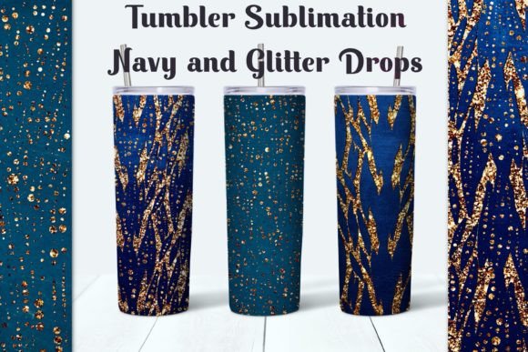 Navy Glitter Drops Graphics for Crafts