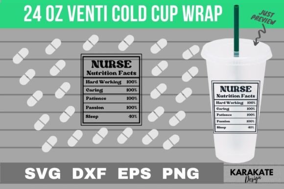 Nurse Nutrition Venti Cup Wrap: Graphics for Crafts & Content